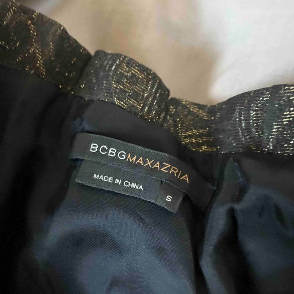 BCBGMaxAzria Quilted Gold Detail Cocktail Dress Size S - Picture 9 of 11